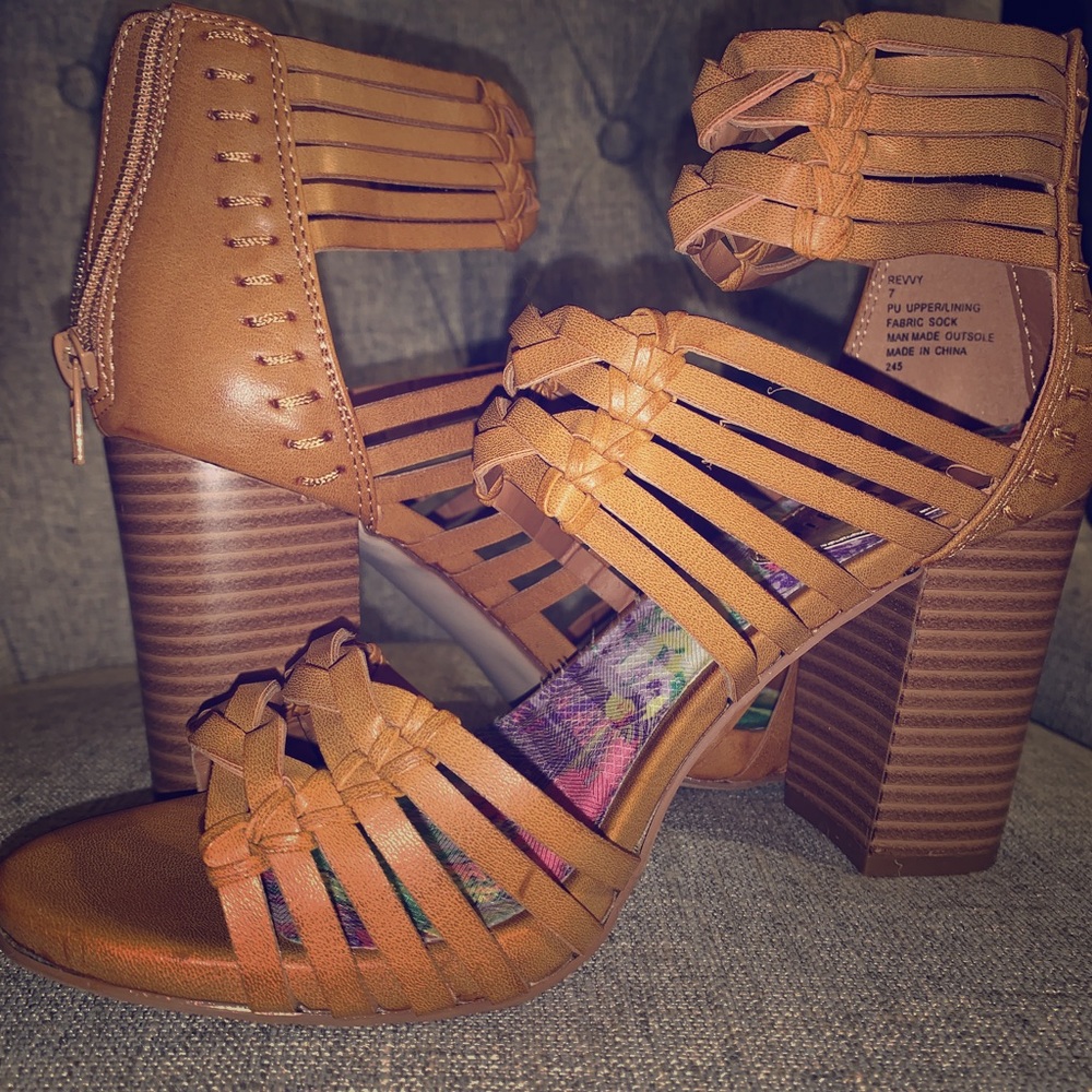 Madden Girl Tan Heels